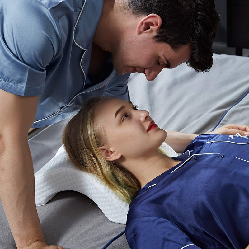 ALEVMOOM Sleeping Cuddle Pillow for Couple, Memory Foam Arched U-Shaped Arm Hole Pillow, Providing Comfort and Support in Travel Rest Office and Bed - Image 4